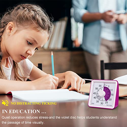 Secura 60-Minute Visual Timer, Classroom Timer, Countdown Timer for Kids and Adults, Time Management Tool for Teaching (Violet & Violet) - Image 4