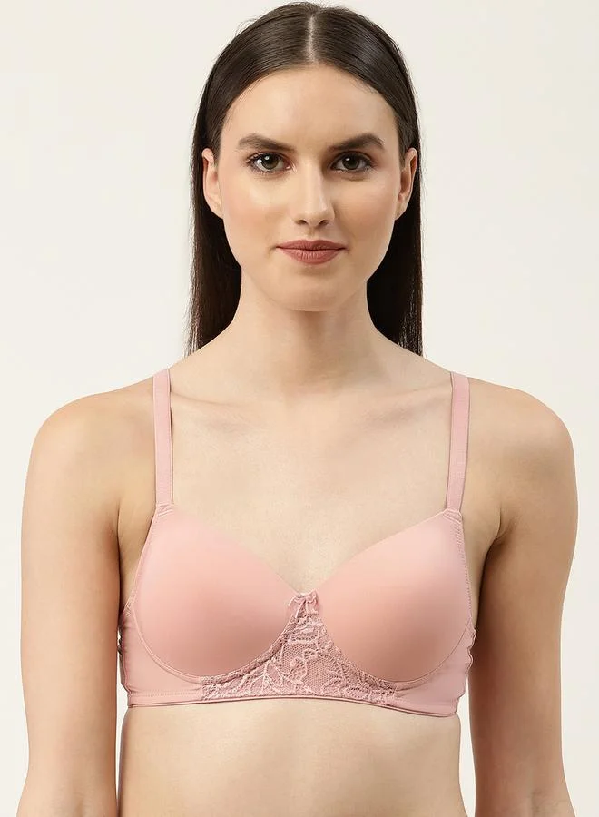 Leading Lady Pack of 2 - Lace Design Lightly Padded T-Shirt Bra by Styli