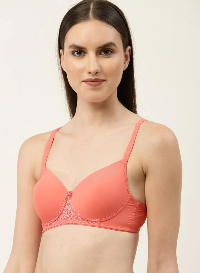 Leading Lady Pack of 2 - Lace Design Lightly Padded T-Shirt Bra by Styli