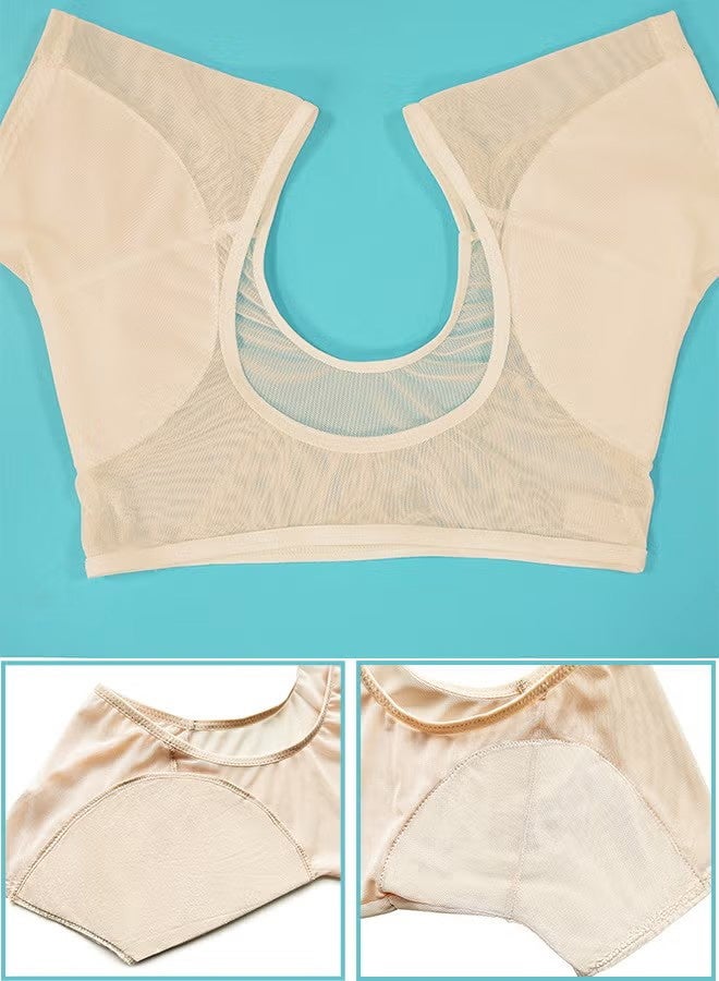 HY Breathable Mesh Underarm Sweat Vest Armpit Sweat Pads for Under Armpits Underarm Sweatproof Pads Washable Sweatpads Sweat Shield Undershirts for Women Girls Ladies - Image 4