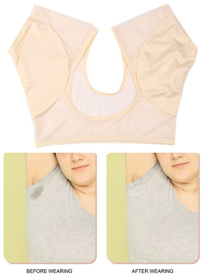 HY Breathable Mesh Underarm Sweat Vest Armpit Sweat Pads for Under Armpits Underarm Sweatproof Pads Washable Sweatpads Sweat Shield Undershirts for Women Girls Ladies - Image 1