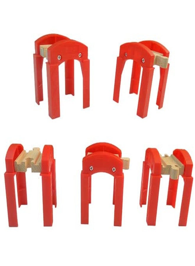 OrgMemory Wooden Train Bridges, Bridge Support, Wooden Train Track Accessories, Train Tracks Compatible with All Major Brands, Wood Toys for Girls & Boys - Image 4