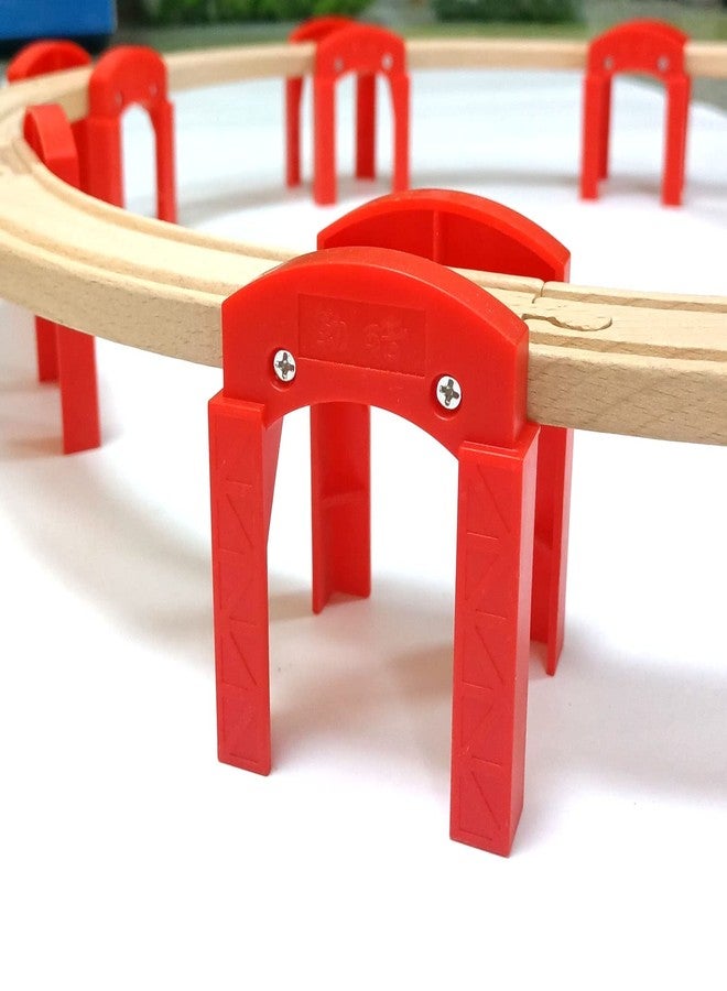 OrgMemory Wooden Train Bridges, Bridge Support, Wooden Train Track Accessories, Train Tracks Compatible with All Major Brands, Wood Toys for Girls & Boys - Image 5