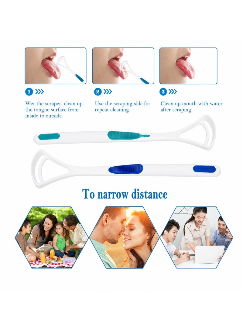 Tongue Cleaning Scraper Portable Reusable Tongue Scraper Tongue Cleaner for Oral Cleaning Reducing Bad Breath (2Pcs) - Image 3
