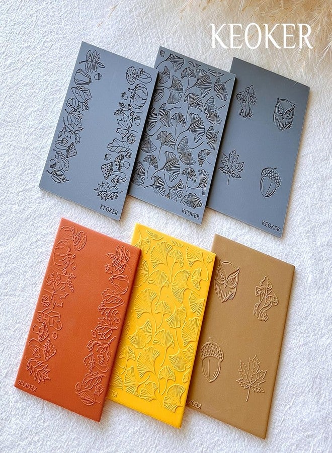 Keoker Polymer Clay Texture Sheets, Clay Texture Mat for Making Earrings Jewerly, Polymer Clay Earrings Tools (Fall Texture Sheet 3) - Image 5