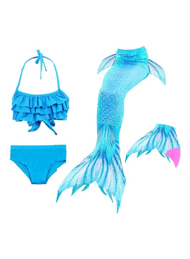 NIBEMINENT 4-Piece Mermaid Swimming Costume Set 150cm - Image 1