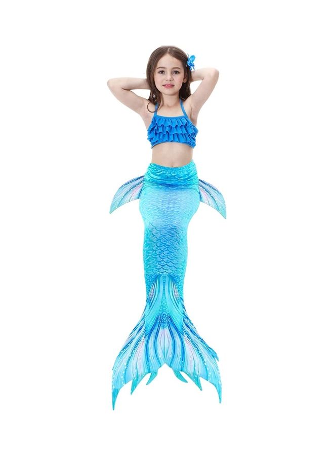 NIBEMINENT 4-Piece Mermaid Swimming Costume Set 150cm - Image 3