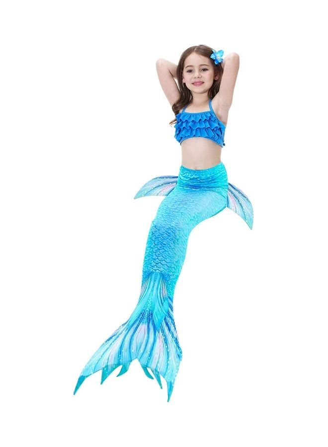 NIBEMINENT 4-Piece Mermaid Swimming Costume Set 150cm - Image 2