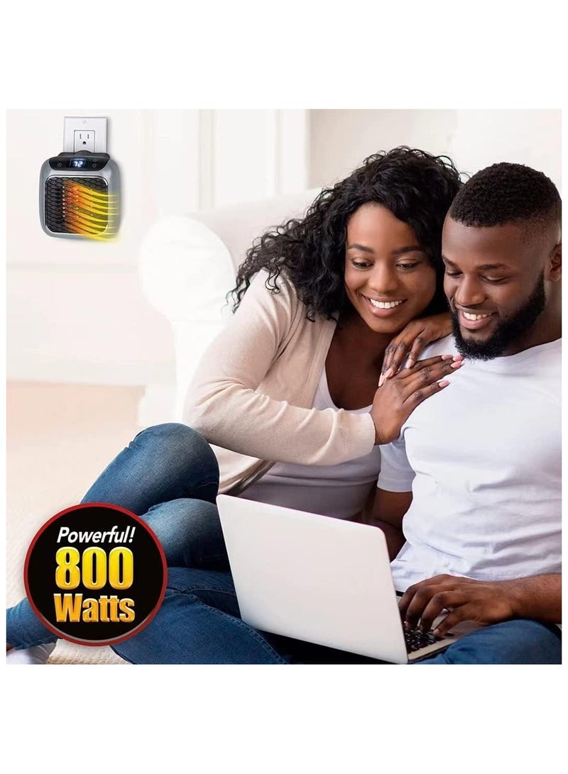 عام مدفأة محمولة قابلة للتوصيل بالتيار 800 وات للمنزل، مقاس مصغر، مع مؤقت 1-12 ساعة، درجات حرارة من 16-38°م، مع منظم حرارة قابل للتعديل، مدفأة شخصية صامتة للنوم - Image 4