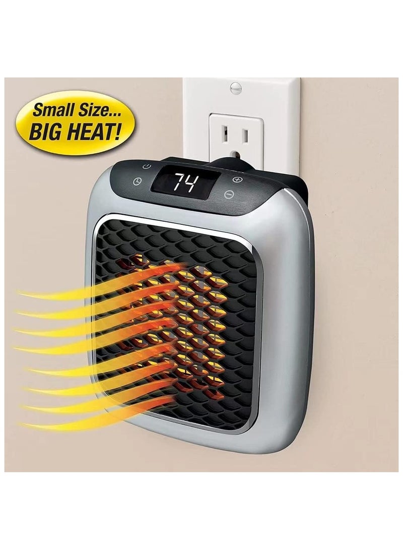 عام مدفأة محمولة قابلة للتوصيل بالتيار 800 وات للمنزل، مقاس مصغر، مع مؤقت 1-12 ساعة، درجات حرارة من 16-38°م، مع منظم حرارة قابل للتعديل، مدفأة شخصية صامتة للنوم - Image 3