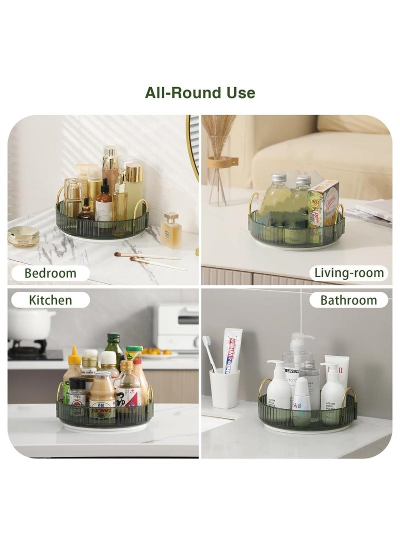 بيوينتي الروتاري منظم ماكياج ، الاكريليك شفافة مضمد منظم ، منظم مستحضرات التجميل ، ومناسبة لمستحضرات التجميل والعطور ومنتجات العناية بالبشرة ، أحمر الشفاه ( الأخضر ، الصف 1 ) - Image 3