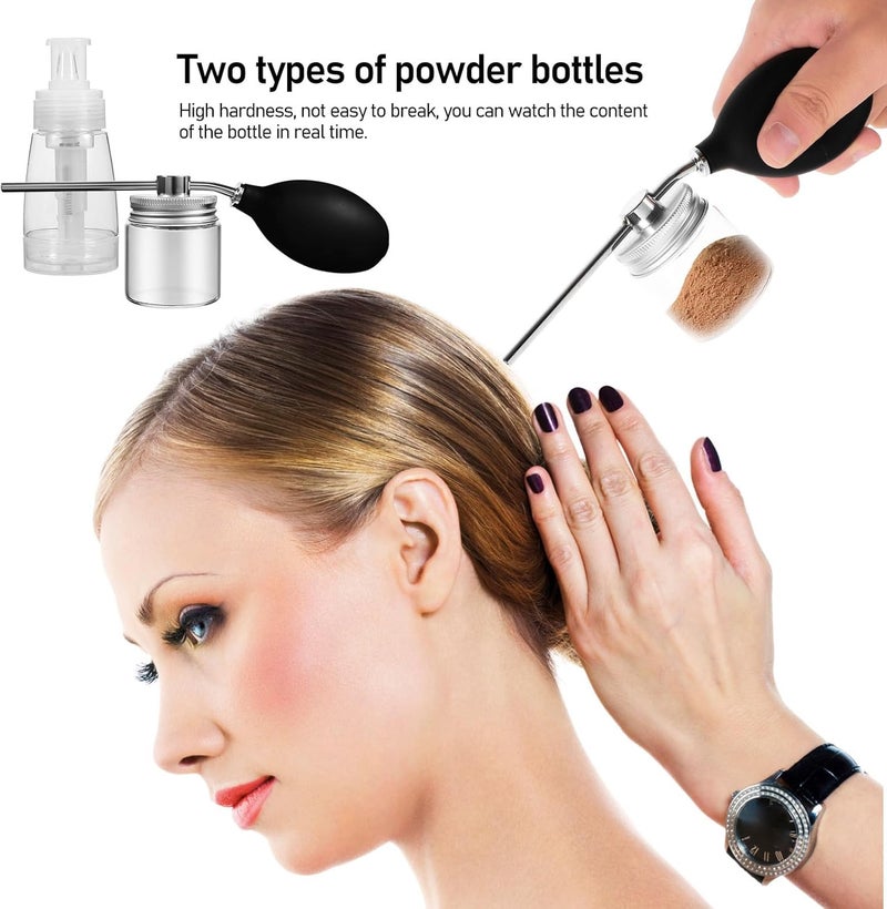 LABRIMP 2pcs 180ml Hair Fiber Powder Spray Bottles Set Fine Mist Applicator for Dry Shampoo and Salon Styling - Image 3