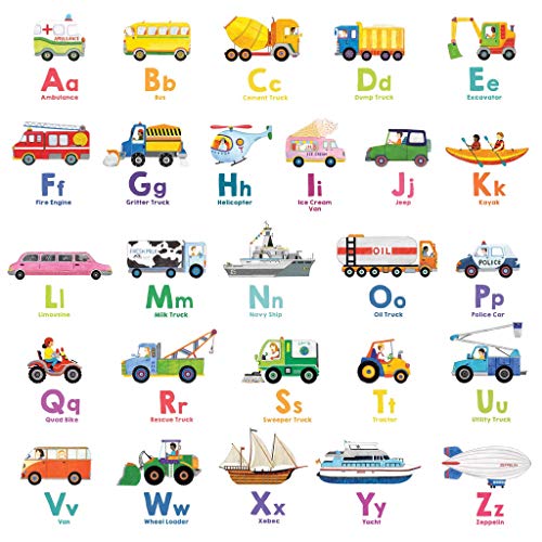 DECOWALL DS8-2005N Transport Alphabet Kids Wall Stickers Wall Decals Peel and Stick Removable Wall Stickers for Kids Nursery Bedroom Living Room - Image 2