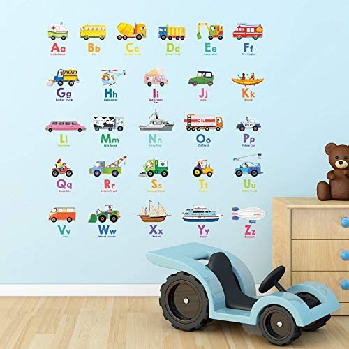 DECOWALL DS8-2005N Transport Alphabet Kids Wall Stickers Wall Decals Peel and Stick Removable Wall Stickers for Kids Nursery Bedroom Living Room - Image 5