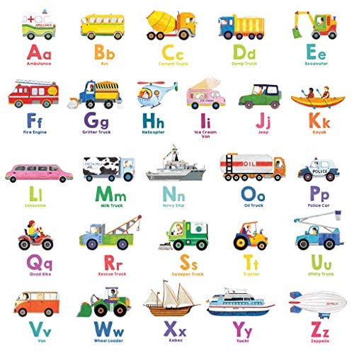 DECOWALL DS8-2005N Transport Alphabet Kids Wall Stickers Wall Decals Peel and Stick Removable Wall Stickers for Kids Nursery Bedroom Living Room - Image 3