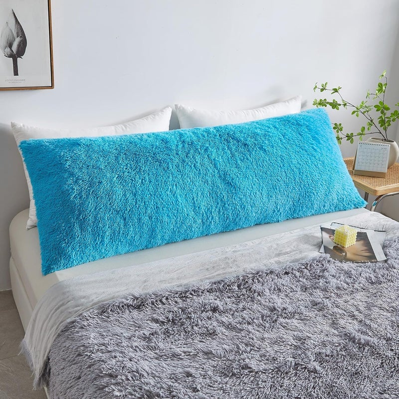 Cottonfry Ultra Soft Velvet Body Pillow Cover/Case Pillowcase with Hidden Zipper, Zippered Body Pillow Case (Blue (Fur), 20x54) - Image 2