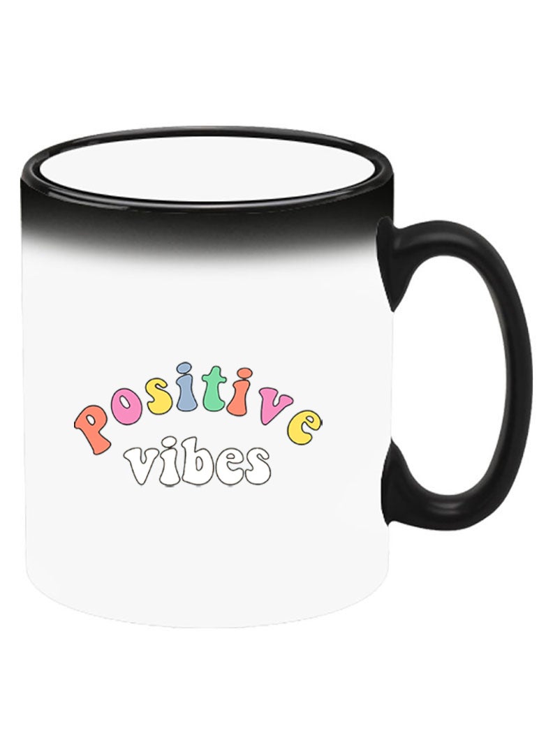 Theodor Color Changing Heat Sensitive Ceramic Mug, Image Revealed When HOT Liquid is Added! Positive Vibes - Image 2