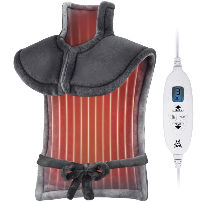 BOB AND BRAD BOB AND BRAD Heating Pad for Back Pain Relief EdgeWeighted Electric Heat Pad for Neck Shoulders Full Body Relief Fast Heating ETL Certified FSAHSA Eligible Gift for Women Men Family 24x34