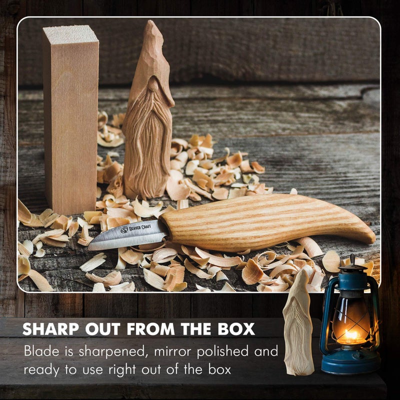 BeaverCraft Whittling Kit for Beginners, Wood Carving Kit for Beginners - Wood Carving Tools Woodworking Kit for Adults and Teens - Whittling Knife Kit with Wood Blocks - Wood Carving Set DIY03 Wizard - Image 3