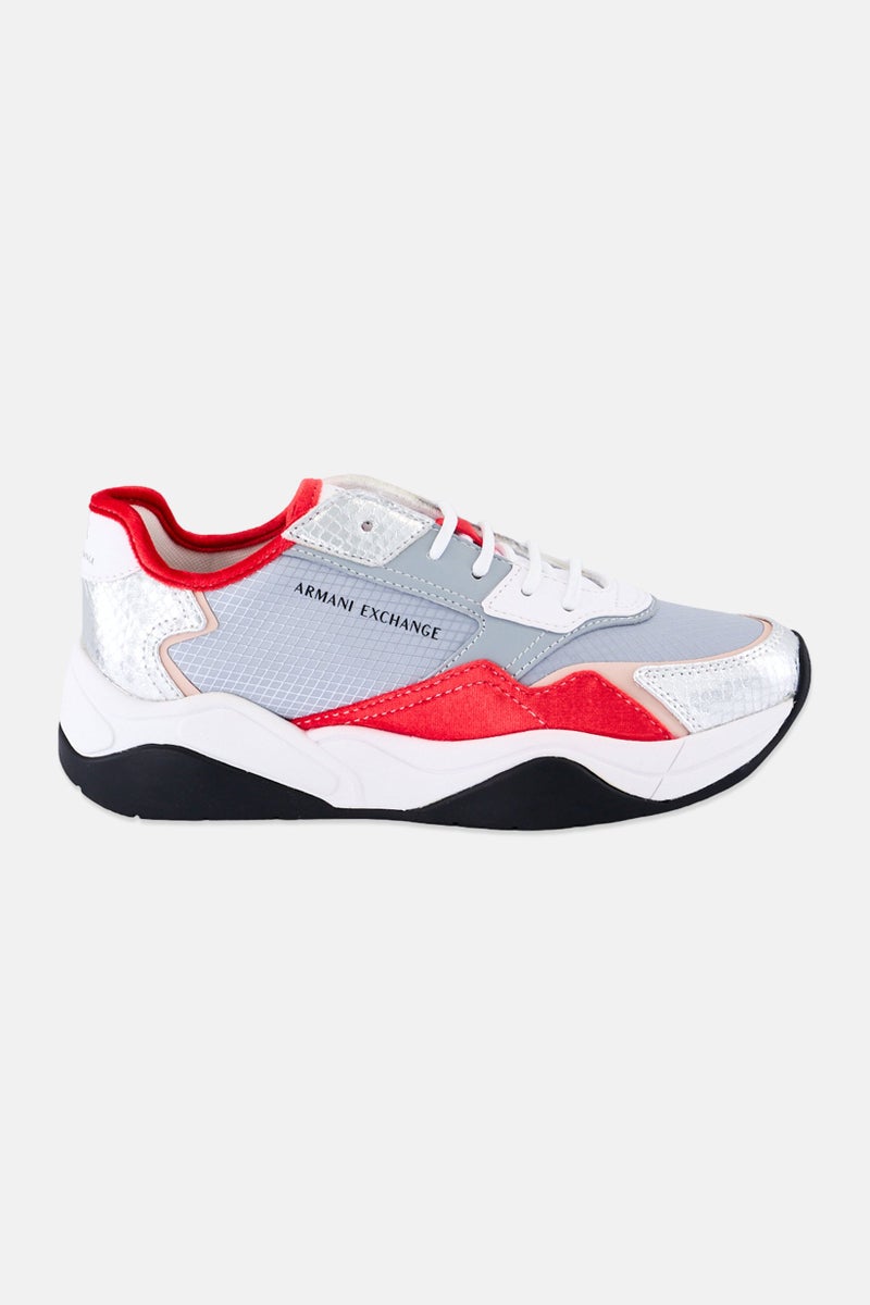 Armani Exchange Women Medium Lace Up Sneaker, Multicolor - Image 3