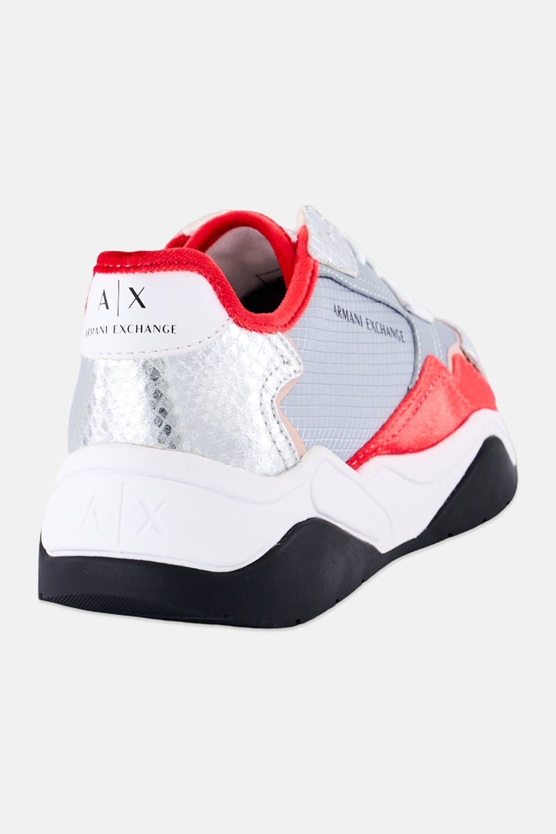 Armani Exchange Women Medium Lace Up Sneaker, Multicolor - Image 2