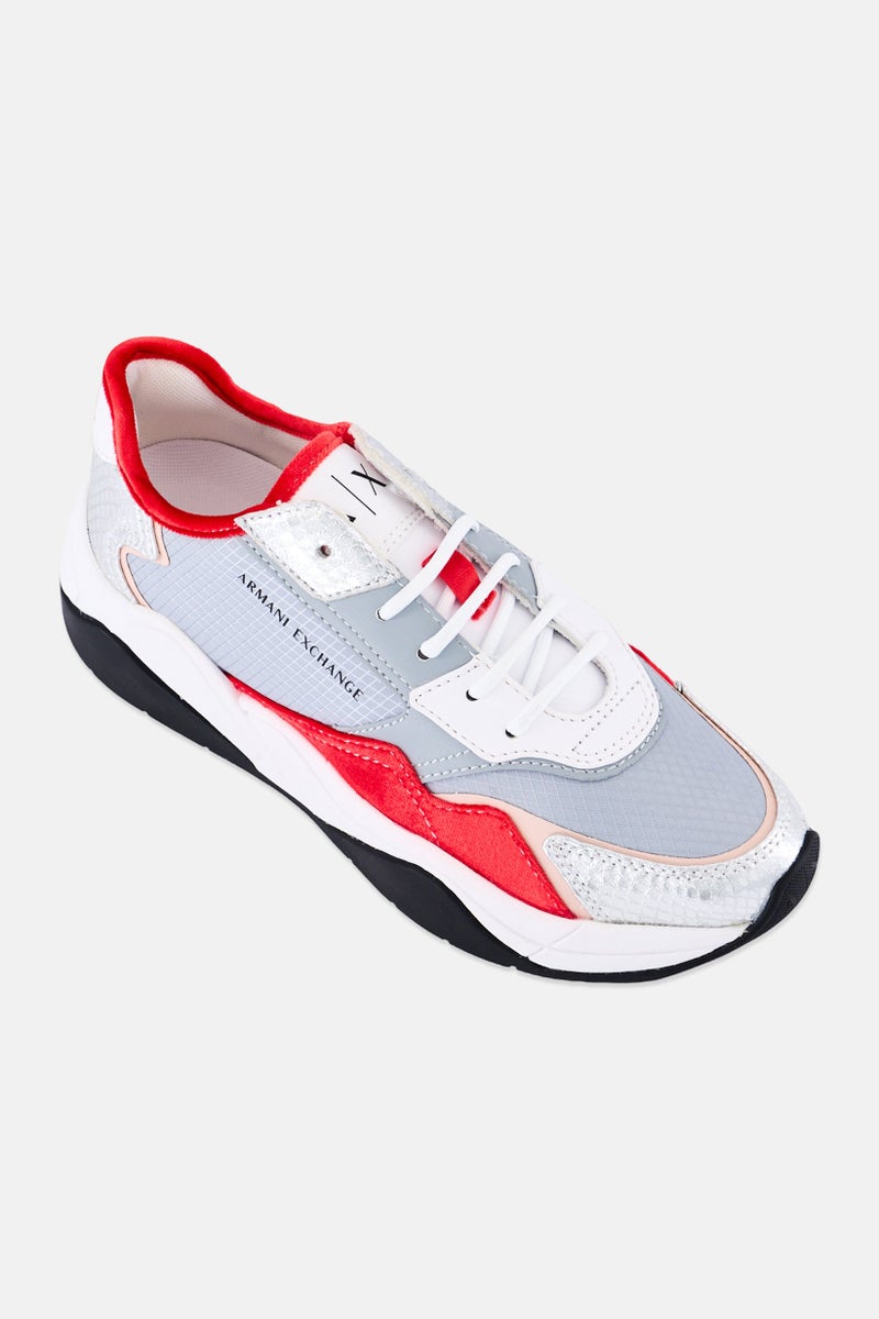 Armani Exchange Women Medium Lace Up Sneaker, Multicolor - Image 1