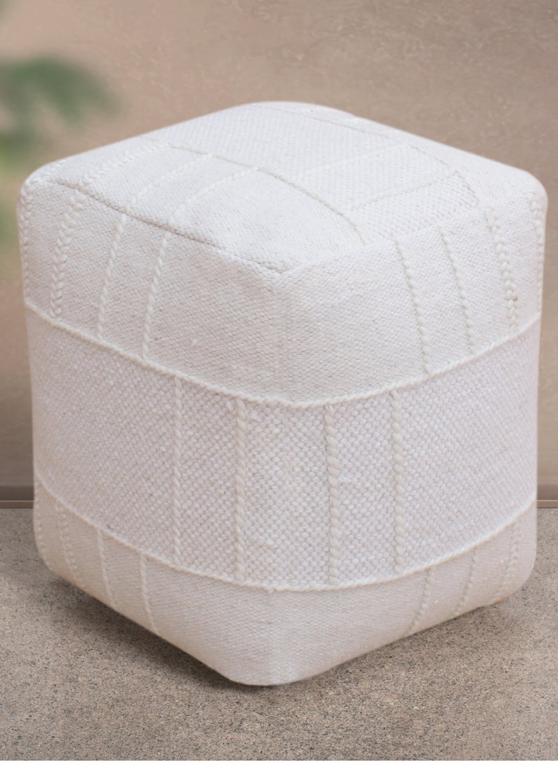 لوفت باييرا، بوف  مربع، 40×40×40 سم، قماش، عاجي - Image 2