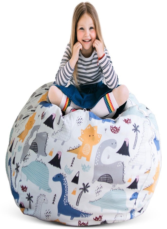 Creative QT Stuff ’n Sit Extra Large 38’’ Bean Bag Storage Cover for Stuffed Animals & Toys, Giant Beanbag Chair Kids, Ages 3-14, Bedroom Organizer Holiday Gifts, Dinosaur - Image 1