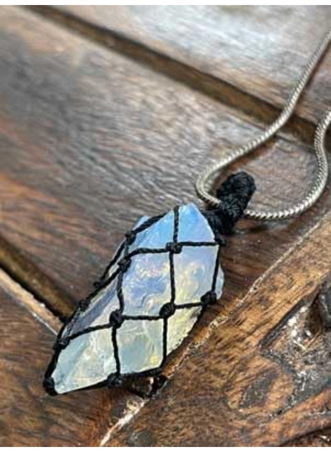Studd Muffyn | Opalite Mesh Weave Crystal Pendant (Chain not included) - Image 2