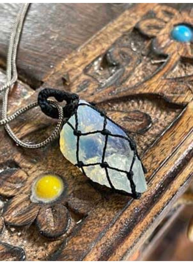 Studd Muffyn | Opalite Mesh Weave Crystal Pendant (Chain not included) - Image 3
