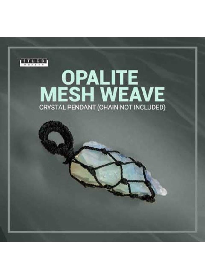 Studd Muffyn | Opalite Mesh Weave Crystal Pendant (Chain not included) - Image 4