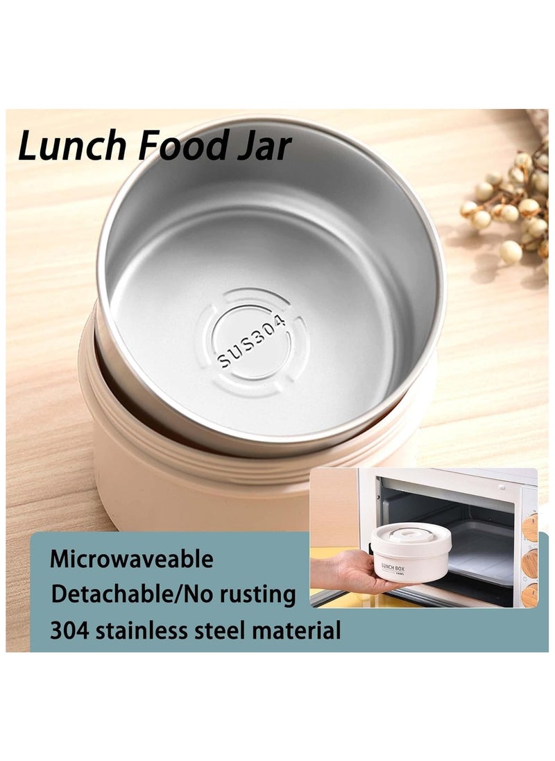 Kids Thermal Bento Lunch Box Set for School, Insulated Lunch Containers With Bag,Separate Stackable Lunch Container, Microwaveable Lunch Box Bento Box for Adults & Kids (3-Layer, White)