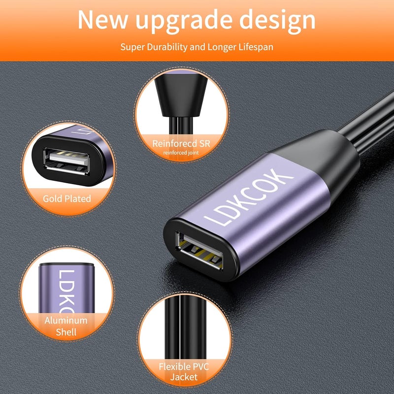 كابل تمديد نشط من USB 2.0 من نوع A ذكر إلى أنثى بطول 30 قدم، سرعة عالية 480 ميجابت في الثانية - Image 3