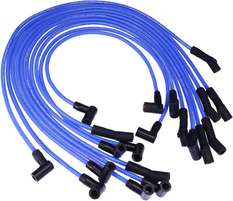 Anxingo New Racing 9mm BLUE Spark Plug Wire Set Ignition Wire Set Replacement for Ford F-150 F150 Mustang 5.0L 5.8L, SBF 302 - Image 3
