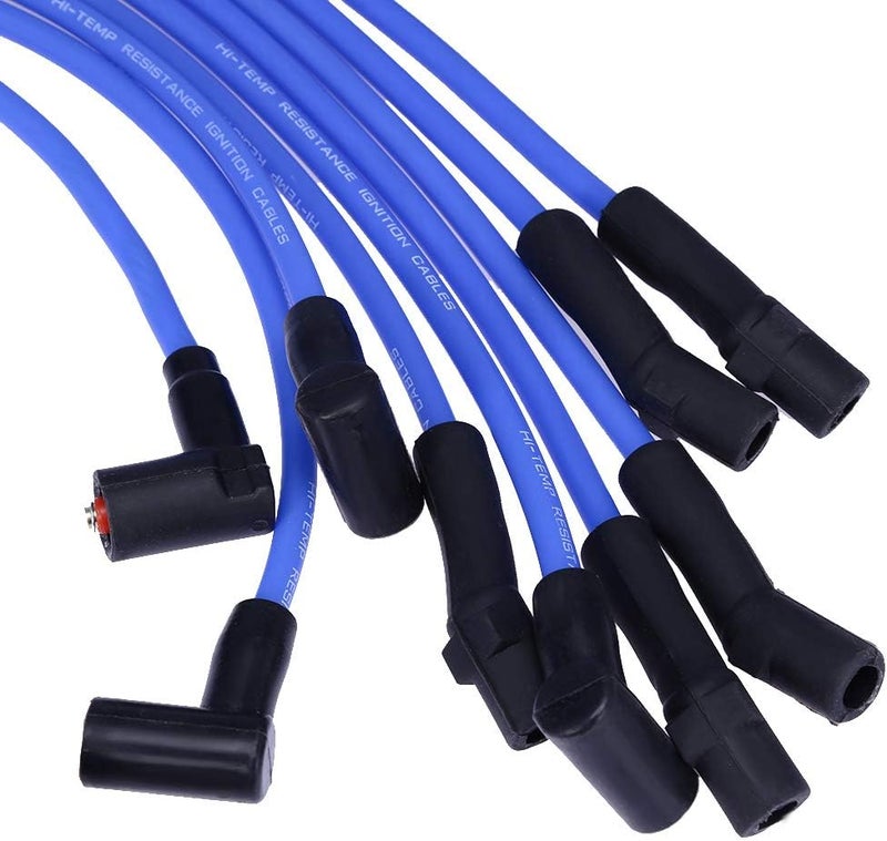 Anxingo New Racing 9mm BLUE Spark Plug Wire Set Ignition Wire Set Replacement for Ford F-150 F150 Mustang 5.0L 5.8L, SBF 302 - Image 5