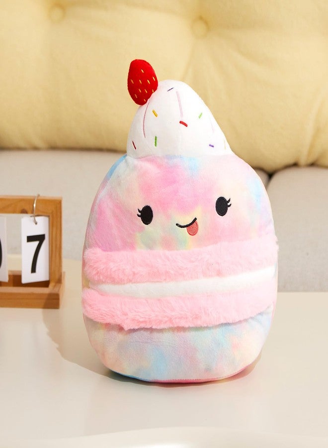CozyWorld وسادة ماكرون محشوة من كوزي وورلد 12 بوصة، حيوانات محشوة، دمى محشوة أصلية، كعكة كب كيك، آيس كريم وردي، قابلة للضغط للأطفال الأولاد والبنات - Image 2