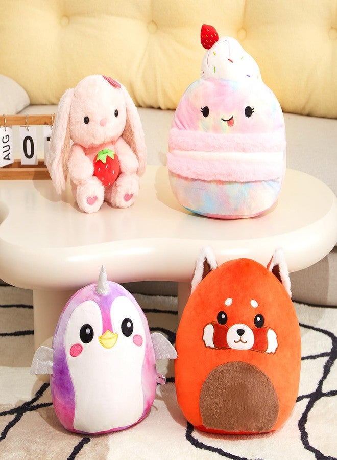 CozyWorld وسادة ماكرون محشوة من كوزي وورلد 12 بوصة، حيوانات محشوة، دمى محشوة أصلية، كعكة كب كيك، آيس كريم وردي، قابلة للضغط للأطفال الأولاد والبنات - Image 3