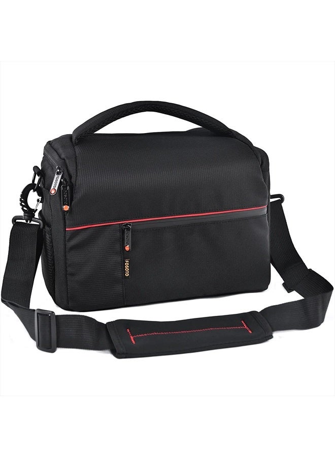 FOSOTO حقيبة كتف لكاميرا DSLR متوافقة مع كانون EOS Rebel T7 T6 T8i SL3 T100 2000D 4000D 60D 80D 750D 90D 5D نيكون D780 D750 D610 D5600 D5300 D7500 D3500 بناتكس مع غطاء مطري مقاوم للماء - Image 1