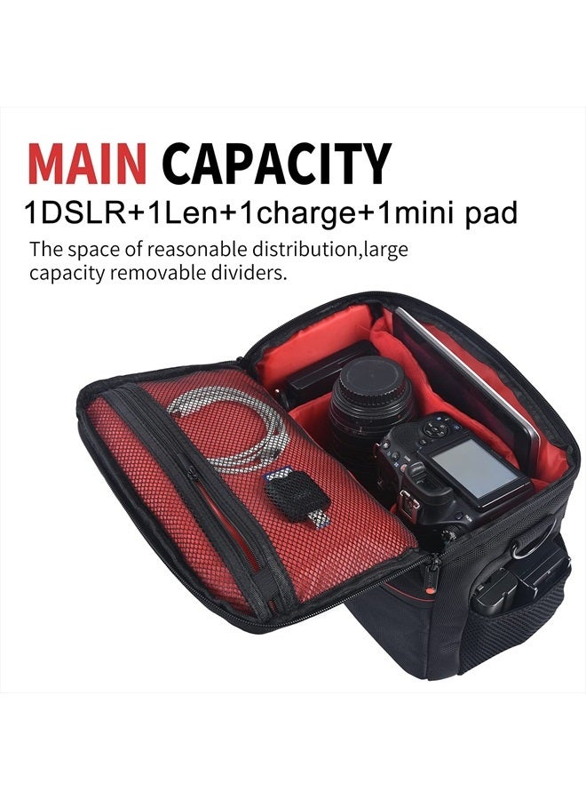 FOSOTO حقيبة كتف لكاميرا DSLR متوافقة مع كانون EOS Rebel T7 T6 T8i SL3 T100 2000D 4000D 60D 80D 750D 90D 5D نيكون D780 D750 D610 D5600 D5300 D7500 D3500 بناتكس مع غطاء مطري مقاوم للماء - Image 2