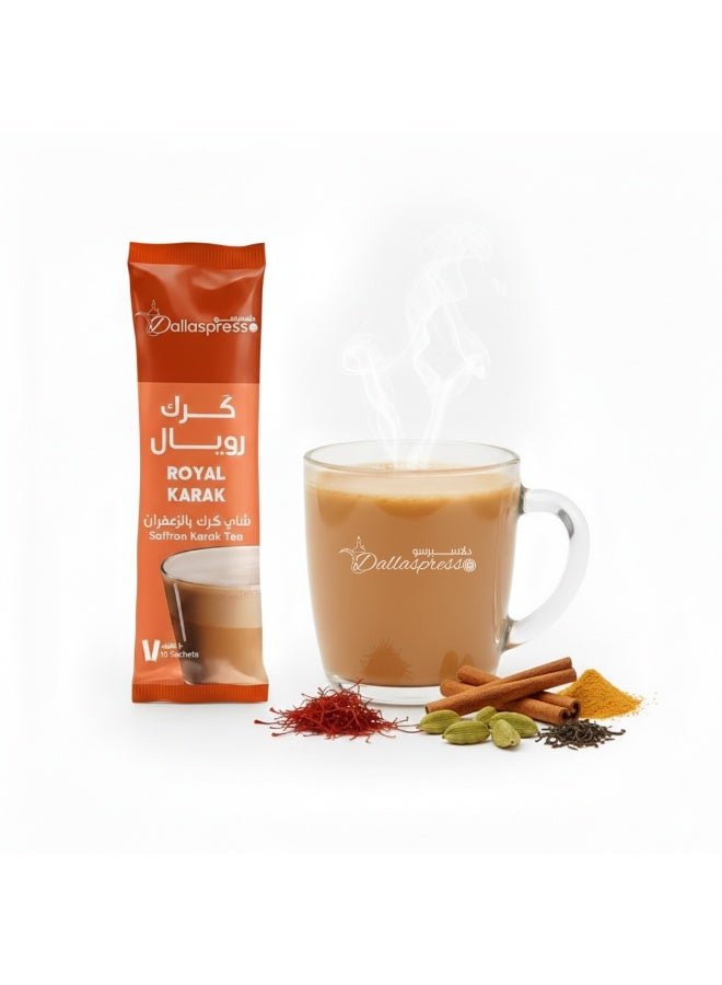 Dallaspresso Royal Karak Tea Sachets Pack of 9 – Cardamom & Saffron Flavoured Premium Karak Tea - Image 4