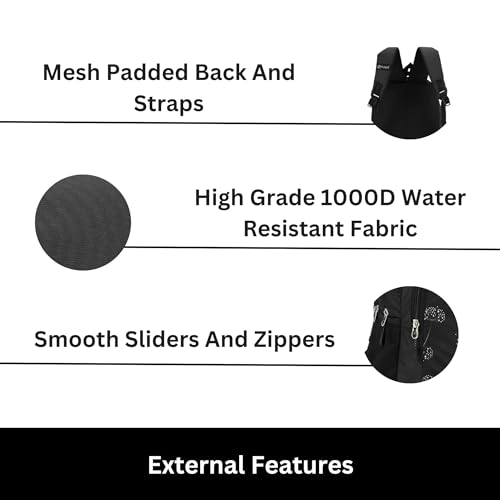HYDER Floral 35L Latest Cute And Stylish School Bag For Girls - Perfect For School, College, Office And Tution Durable School Bags For Kids And Women | Perfect Girls Standard Backpack (Black) - Image 5