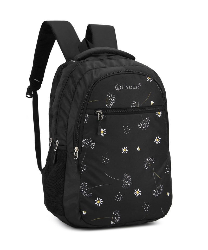 HYDER Floral 35L Latest Cute And Stylish School Bag For Girls - Perfect For School, College, Office And Tution Durable School Bags For Kids And Women | Perfect Girls Standard Backpack (Black) - Image 1