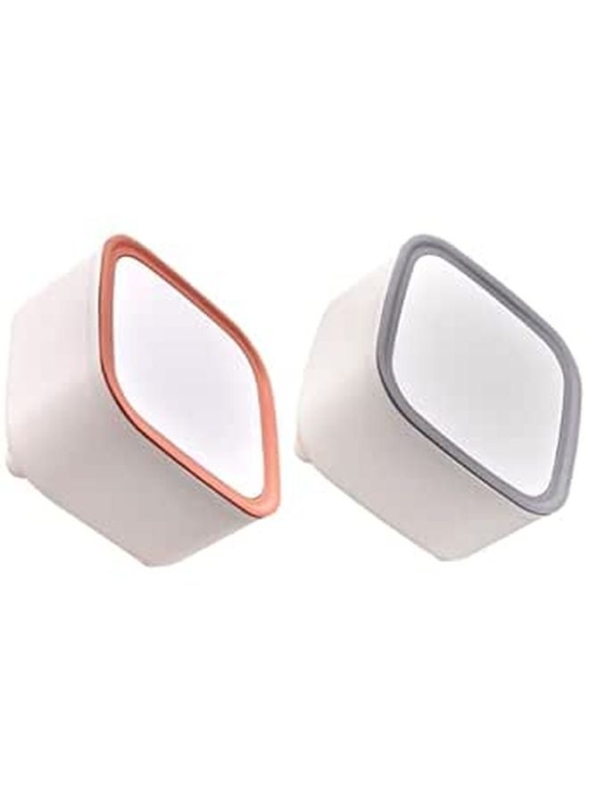 2Pcs Pink And Gray Cartoon Shaped Small Wastebasket With Lid For Office Bedroom Desktop - Image 1