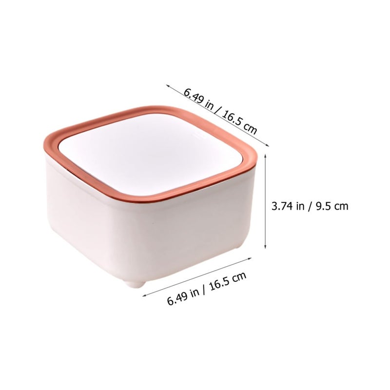 2Pcs Pink And Gray Cartoon Shaped Small Wastebasket With Lid For Office Bedroom Desktop - Image 3