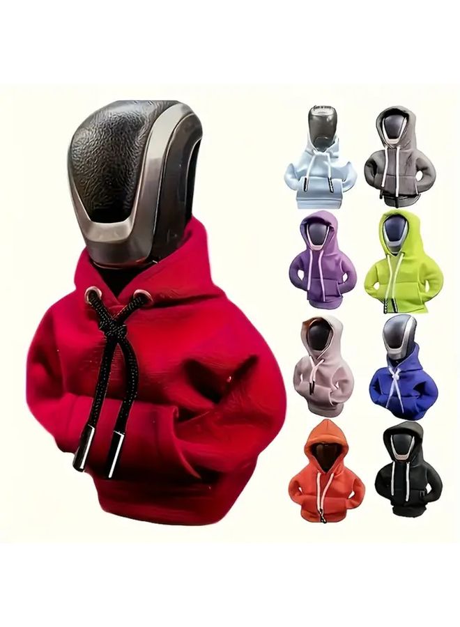 Red Solid Color Hoodie Style Car Transmission Jacket Cover Winter Warmth - Image 1