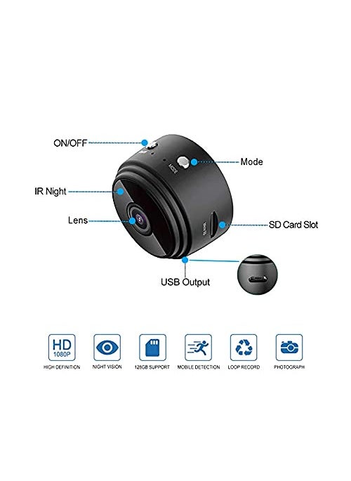TECHNOVIEW TECHNOVIEW HD WiFi 1080P Small Mini Wireless Cloud Based Storage Night Vision Motion Detection Hidden Spy CameraCam 128 GB 4 Channel  - Image 5