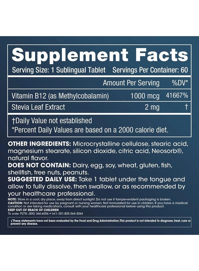 ProHealth Methyl B-12 Methylcobalamin (1000 mcg, 60 sublingual Tablets) (Vitamin B-12) - Image 3
