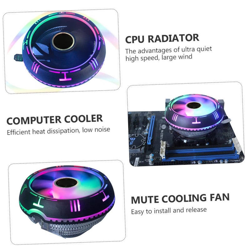 مبرد وحدة المعالجة المركزية RGB مع غرفة تبريد من الألومنيوم ومروحة فائقة السرعة صامتة لتبريد أجهزة الكمبيوتر المكتبية - Image 5