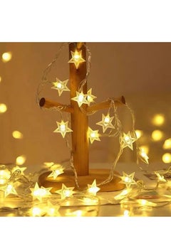 Generic 20 LED Star String Lights 3 Meter Fairy Christmas Lights Battery Operated for Indoor & Outdoor, Party, Wedding and Holiday Decorations Warm White ﻿  - Image 1