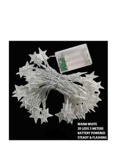Generic 20 LED Star String Lights 3 Meter Fairy Christmas Lights Battery Operated for Indoor & Outdoor, Party, Wedding and Holiday Decorations Warm White ﻿  - Image 3